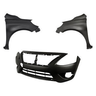 Replacement - 3-Piece (Front Bumper Cover, Driver and Passenger Side Fender) (CAPA Certified)