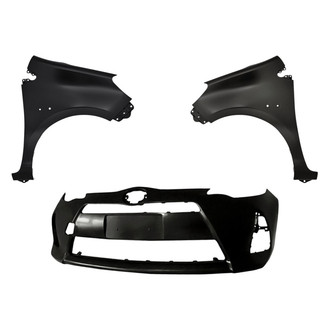 Replacement - 3-Piece (Front Bumper Cover, Driver and Passenger Side Fender) (CAPA Certified)