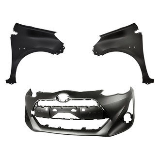 Replacement - 3-Piece (Front Bumper Cover, Driver and Passenger Side Fender) (CAPA Certified)