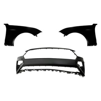 Replacement - 3-Piece (Front Bumper Cover, Driver and Passenger Side Fender) (CAPA Certified)