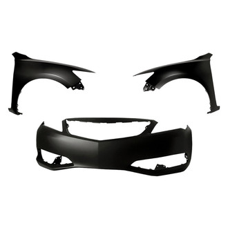 Replacement BNDL-247467 - 3-Piece (Front Bumper Cover, Driver and Passenger Side Fender) (CAPA Certified)
