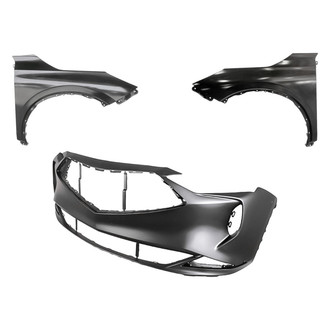 Replacement - 3-Piece (Front Bumper Cover, Driver and Passenger Side Fender) (CAPA Certified)
