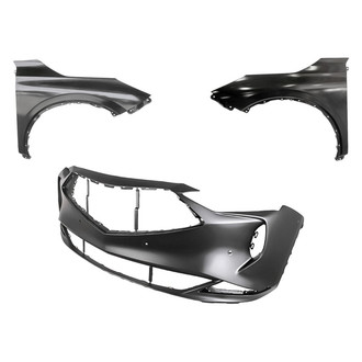 Replacement - 3-Piece (Front Bumper Cover, Driver and Passenger Side Fender) (CAPA Certified)