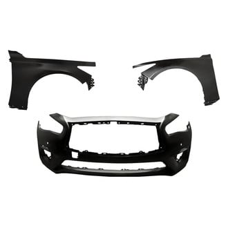 Replacement - 3-Piece (Front Bumper Cover, Driver and Passenger Side Fender) (CAPA Certified)