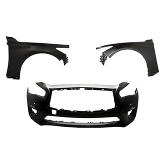 Replacement - 3-Piece (Front Bumper Cover, Driver and Passenger Side Fender) (CAPA Certified)