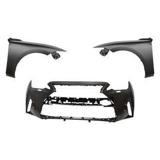 Replacement - 3-Piece (Front Bumper Cover, Driver and Passenger Side Fender) (CAPA Certified)