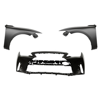 Replacement - 3-Piece (Front Bumper Cover, Driver and Passenger Side Fender) (CAPA Certified)
