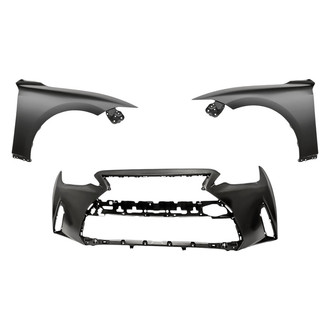 Replacement - 3-Piece (Front Bumper Cover, Driver and Passenger Side Fender) (CAPA Certified)