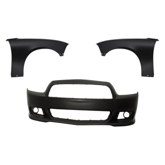 Replacement - 3-Piece (Front Bumper Cover, Driver and Passenger Side Fender) (Standard Line)