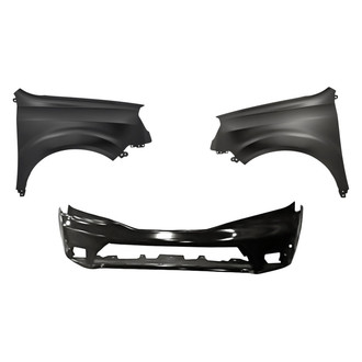Replacement - 3-Piece (Front Bumper Cover, Driver and Passenger Side Fender) (Standard Line)