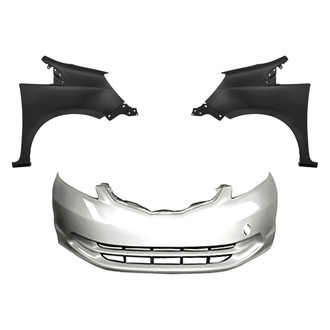 Replacement - 3-Piece (Front Bumper Cover, Driver and Passenger Side Fender) (Standard Line)