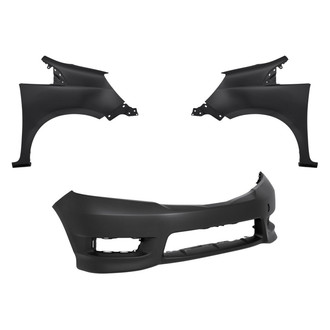 Replacement - 3-Piece (Front Bumper Cover, Driver and Passenger Side Fender) (Standard Line)