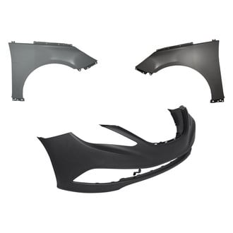 Replacement - 3-Piece (Front Bumper Cover, Driver and Passenger Side Fender) (Standard Line)