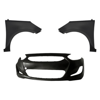 Replacement - 3-Piece (Front Bumper Cover, Driver and Passenger Side Fender) (Standard Line)