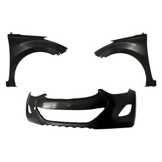 Replacement - 3-Piece (Front Bumper Cover, Driver and Passenger Side Fender) (Standard Line)