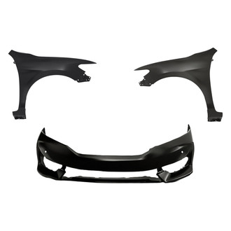 Replacement - 3-Piece (Front Bumper Cover, Driver and Passenger Side Fender) (Standard Line)
