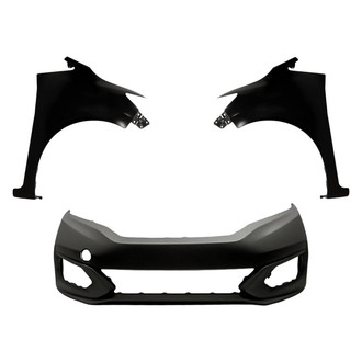 Replacement - 3-Piece (Front Bumper Cover, Driver and Passenger Side Fender) (Standard Line)