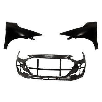 Replacement - 3-Piece (Front Bumper Cover, Driver and Passenger Side Fender) (Standard Line)