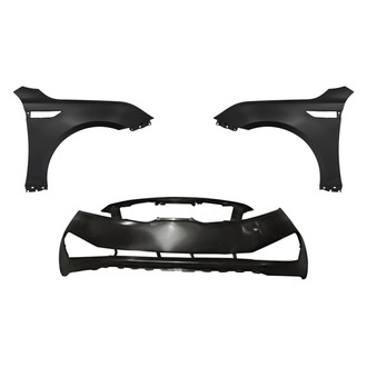 Replacement - 3-Piece (Front Bumper Cover, Driver and Passenger Side Fender) (Standard Line)