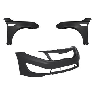 Replacement - 3-Piece (Front Bumper Cover, Driver and Passenger Side Fender) (Standard Line)