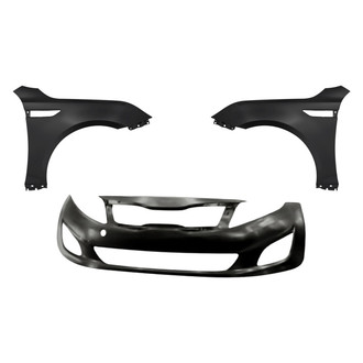 Replacement - 3-Piece (Front Bumper Cover, Driver and Passenger Side Fender) (Standard Line)