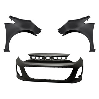 Replacement - 3-Piece (Front Bumper Cover, Driver and Passenger Side Fender) (Standard Line)