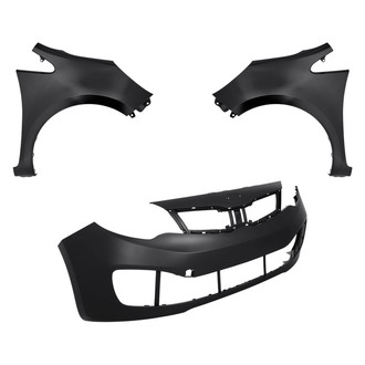Replacement - 3-Piece (Front Bumper Cover, Driver and Passenger Side Fender) (Standard Line)