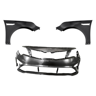 Replacement - 3-Piece (Front Bumper Cover, Driver and Passenger Side Fender) (Standard Line)