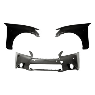Replacement - 3-Piece (Front Bumper Cover, Driver and Passenger Side Fender) (Standard Line)