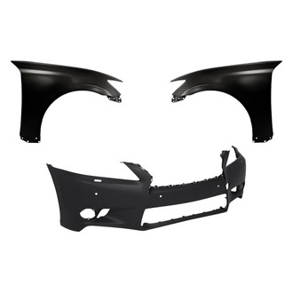 Replacement - 3-Piece (Front Bumper Cover, Driver and Passenger Side Fender) (Standard Line)