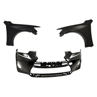 Replacement - 3-Piece (Front Bumper Cover, Driver and Passenger Side Fender) (Standard Line)