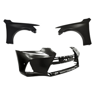 Replacement - 3-Piece (Front Bumper Cover, Driver and Passenger Side Fender) (Standard Line)