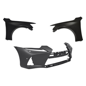 Replacement - 3-Piece (Front Bumper Cover, Driver and Passenger Side Fender) (Standard Line)