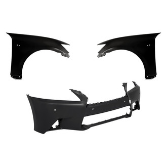 Replacement - 3-Piece (Front Bumper Cover, Driver and Passenger Side Fender) (Standard Line)