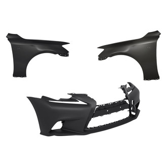 Replacement - 3-Piece (Front Bumper Cover, Driver and Passenger Side Fender) (Standard Line)