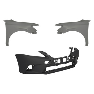 Replacement - 3-Piece (Front Bumper Cover, Driver and Passenger Side Fender) (Standard Line)