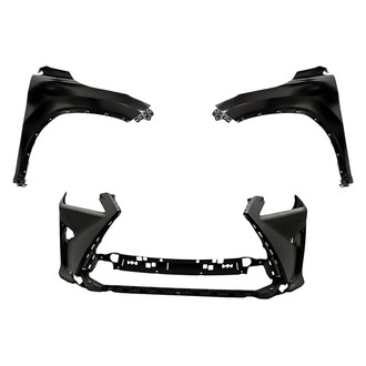Replacement - 3-Piece (Front Bumper Cover, Driver and Passenger Side Fender) (Standard Line)