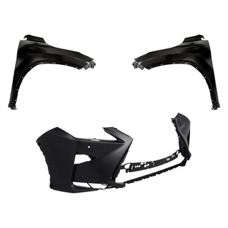 Replacement - 3-Piece (Front Bumper Cover, Driver and Passenger Side Fender) (Standard Line)
