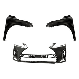 Replacement - 3-Piece (Front Bumper Cover, Driver and Passenger Side Fender) (Standard Line)