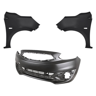 Replacement - 3-Piece (Front Bumper Cover, Driver and Passenger Side Fender) (Standard Line)