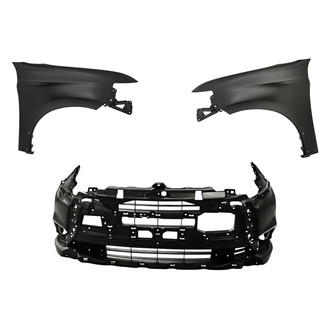Replacement - 3-Piece (Front Bumper Cover, Driver and Passenger Side Fender) (Standard Line)