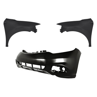 Replacement - 3-Piece (Front Bumper Cover, Driver and Passenger Side Fender) (CAPA Certified)
