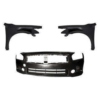 Replacement - 3-Piece (Front Bumper Cover, Driver and Passenger Side Fender) (CAPA Certified)