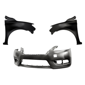 Replacement - 3-Piece (Front Bumper Cover, Driver and Passenger Side Fender) (CAPA Certified)