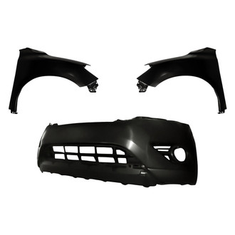 Replacement - 3-Piece (Front Bumper Cover, Driver and Passenger Side Fender) (CAPA Certified)