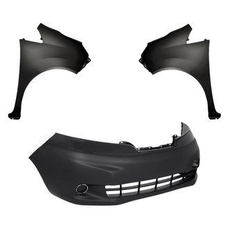 Replacement - 3-Piece (Front Bumper Cover, Driver and Passenger Side Fender) (CAPA Certified)