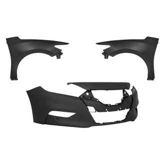 Replacement - 3-Piece (Front Bumper Cover, Driver and Passenger Side Fender) (CAPA Certified)