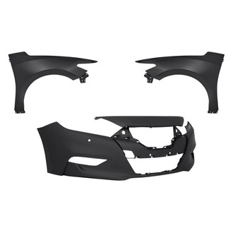 Replacement - 3-Piece (Front Bumper Cover, Driver and Passenger Side Fender) (CAPA Certified)