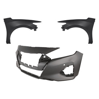 Replacement - 3-Piece (Front Bumper Cover, Driver and Passenger Side Fender) (CAPA Certified)