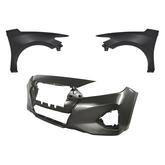 Replacement - 3-Piece (Front Bumper Cover, Driver and Passenger Side Fender) (CAPA Certified)